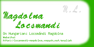 magdolna locsmandi business card